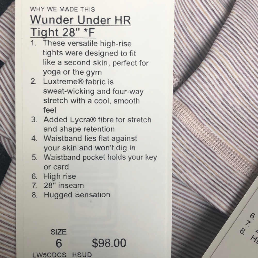NET LULULEMON WUNDER UNDER HR TIGHT 28” !! - Picture 7 of 7